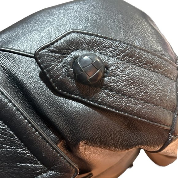 DOLCE & GABBANA MEN'S BLACK LEATHER PEACOAT JACKET / SZ 46 (LARGE) - Picture 14 of 15